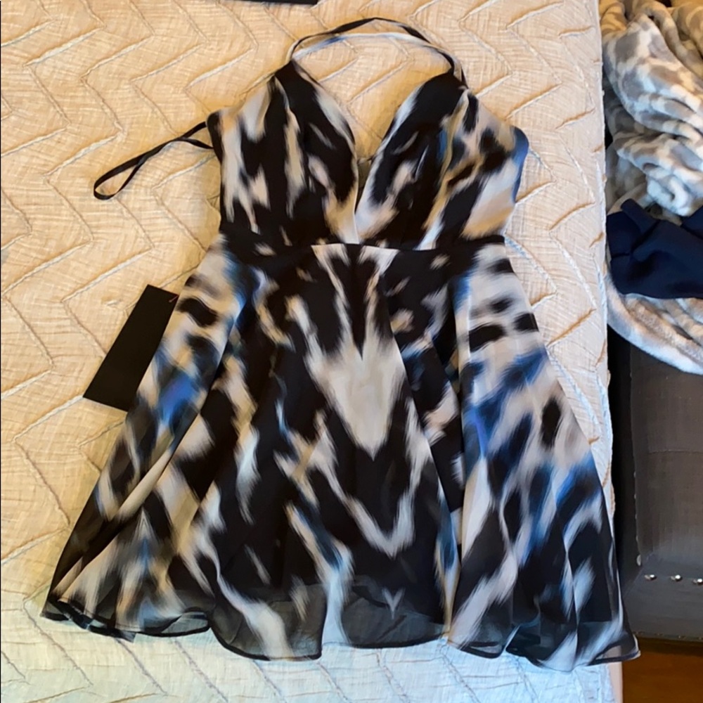 bebe Open Back Mini Dress